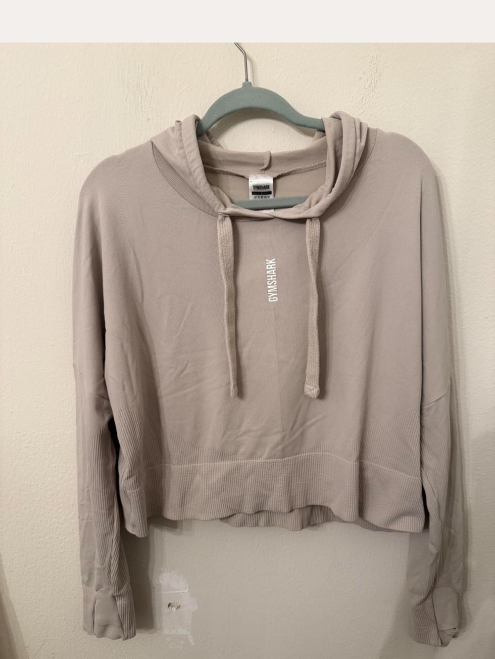 Gymshark Taupe Cropped Hoodie - Neutral Women's Pullover